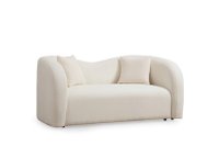 Canapea fixa ASOS, 2 locuri, crem, 170x76x75 cm - 1