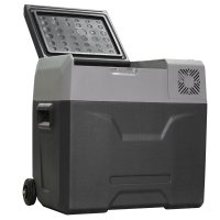 Frigider Portabil HOMCOM de 50L cu Panou Tactil, Mâner și 2 Roți, Dimensiuni 58.6x37.8x54.5 cm, Gri | Aosom Romania - 1