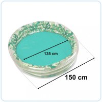 Piscina gonflabila pentru copii cu 3 inele 150 cm Leaves - 4