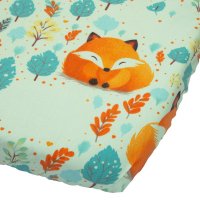 Cearceaf cu banda elastica pentru pat copii Kerstin Forest Foxes, din 100 bumbac, pentru saltea 90 x 50 cm - 1