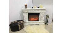 Semineu electric Stone alb & Lorance color, Art Flame, 880x1180x305 mm, 1500W - 1