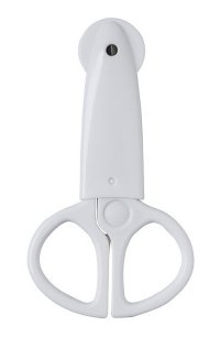 Forfecuta pentru bebelusi cu varf rotund ceramic white Rotho babydesign - 1