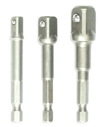 Set 3 adaptoare hex-chei tubulare 1/2 1/4 3/8 - 1