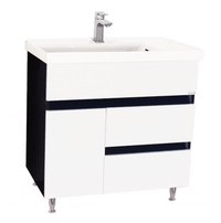 Set Baza front MDF si Lavoar seria 288, cu sertare, 80 cm, alb + negru - 1