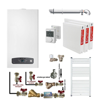 Pachet apartament cu 2 camere, centrala termica in condensatie Ariston Cares S 24 kW, kit evacuare inclus, termostat, calorifere otel, kit armaturi centrala, robineti calorifer - 1
