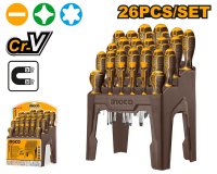 Set de Surubelnite Ingco HKSD2628 - 26 Piese cu Suport Ergonomic - 1