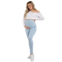 Colanti de Maternitate Formommy, Talia Inalta, Certificati Oeko Tex, Bumbac si Elastan, Masura XL, Culoare Albastra - 1