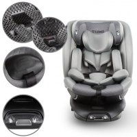 Scaun auto Kidwell GoCar Gri cu isofix, grupa 40-135 cm, i-Size, omologare R129, rotativ 360, protectie laterala ASP - 5