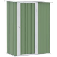 Sopron pentru Unelte Outsunny din Otel cu Usi Glisante, 142x84x189cm, Verde | AOSOM RO - 1
