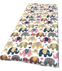 Cearsaf cu elastic pe colt 140x70 cm Elefanti maro - 1
