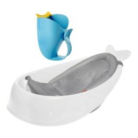 Set igiena Skip Hop Moby: Cadita multifunctionala si recipient de clatire, pentru 3 etape de crestere, design ergonomic, alb/gri - 1