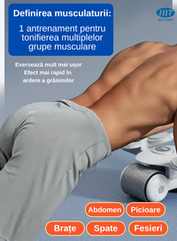 Aparat Fitness Multifunctional METATRON ABS ROLLER cu Suport pentru Telefon si Cronometru - 14