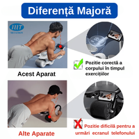 Aparat Fitness Multifunctional METATRON ABS ROLLER cu Suport pentru Telefon si Cronometru - 10