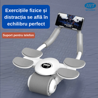 Aparat Fitness Multifunctional METATRON ABS ROLLER cu Suport pentru Telefon si Cronometru - 2