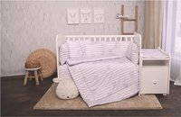 Lenjerie de pat 8 piese bumbac ranforce Trend Grey Striped - 1
