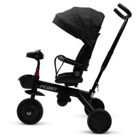 Tricicleta pentru copii Baby Mix Peony Black cu scaun reversibil,roti EVA cu frana,spatar reglabil,maner parental cu control al directiei,suport picioare pliabil,copertina reglabila ,panou cu muzica,lumini,ghidon pliabil - 5