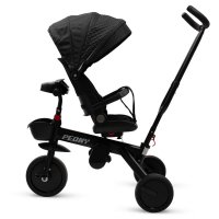 Tricicleta pentru copii Baby Mix Peony Black cu scaun reversibil,roti EVA cu frana,spatar reglabil,maner parental cu control al directiei,suport picioare pliabil,copertina reglabila ,panou cu muzica,lumini,ghidon pliabil - 6