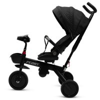Tricicleta pentru copii Baby Mix Peony Black cu scaun reversibil,roti EVA cu frana,spatar reglabil,maner parental cu control al directiei,suport picioare pliabil,copertina reglabila ,panou cu muzica,lumini,ghidon pliabil - 7