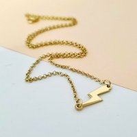 Lantisor choker - Pandantiv fulger - Argint 925 placat cu Aur Galben 18K - 1