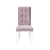 Scaun living TEO LUX, picioare lemn alb, stofa roz pudra, 46x60x98 cm - 1