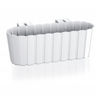 Set 4 jardiniere decorative cu suport de plastic, alb, 4.9 L, 38.3x21.2x13 cm, Boardee Hook - 4