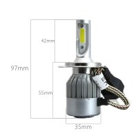 Set 2 LED-uri Auto Techstar® C6, H4, 36w, 3800 Lumeni, 6500K, AUTO, 12-24 Volti, COB - 8