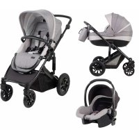 Carucior 3 in 1 FreeON Trio Comfort, Cadru Aluminiu Reversibil, Culoare Grey - 1