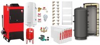 Pachet incalzire cu centrala Fiama D2-60 de 70 kW, ventilator si automatizare, puffer 1000 L si radiatoare Fornello - 1