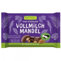 Ciocolata Bio cu Lapte Integral si Migdale Cristalino 100g - Rapunzel - 1