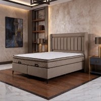 Set pat Gold Homs 160x200 cm cu tablie si saltea confortabila - 1