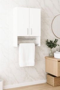 Dulap de Baie Suspendat BELLA, Alb, 2 Usi, Dimensiuni 40x21.5x68 cm - 1