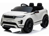 Masinuta electrica Range Rover 4x4 pentru copii, 140W, 12V, cu scaun tapitat si roti moi, alba - 1