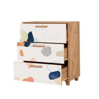 Comoda Hanah Home din pal melaminat, pin atlantic si alb, 80x43x95 cm, model 869VEL3484 - 2