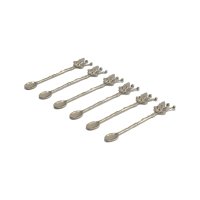 Set lingurite cafea floricica 6 bucati PLT0494 Argintiu 13.5x3x0.2 cm - 2