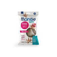 MONGE Gift Puppy&Junior Medium and Maxi Dental Sticks, M-XL, Porc și Gheara Diavolului, punguță recompense funcționale fără cereale câini junior, 210g - 2