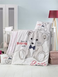 Set lenjerie Teddy din bumbac Ranforce, 6 piese, pentru patut 120x60 cm - 1