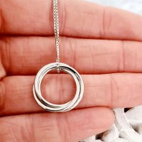 Lantisor Chic Bijoux din argint 925 cu pandantiv din 3 cercuri unite - 1