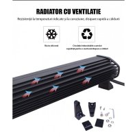 Bara Proiectoare LED Auto Offroad Techstar® PNG1, 36W, 12V-24V, 6000 K, 3500 Lumeni, IP 67, 17 Cm, Flood Beam 60° Cu - 2