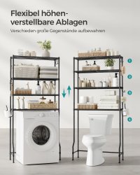 Raft baie WC Songmics Negru 83x30x179 cm - 4
