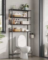 Raft baie WC Songmics Negru 83x30x179 cm - 7