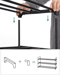 Set 2 buc. Pantofare modulare Songmics Negru 92x30x54 cm - 5