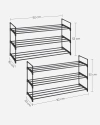Set 2 buc. Pantofare modulare Songmics Negru 92x30x54 cm - 7