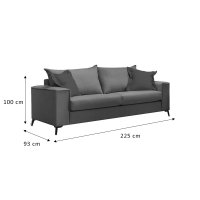 Canapea cu 3 locuri Verona 3 Pako World Crem 225x93x100 cm - 4