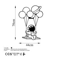 Tablou metalic Astronaut Negru 44x70 cm - 5