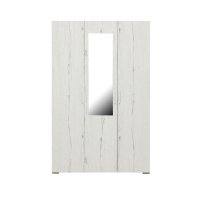 Dulap CORINNE 3 usi, 4 rafturi, bara de haine, oglinda, alb Elvetia, 120x50x188 cm - 1