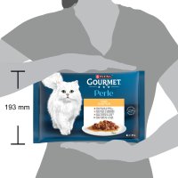 GOURMET Perle Pui și Vită, Curcan și Miel, Vițel și Rață, Iepure și Vânat, plic hrană umedă pisici, (în sos), multipack, 85g x 4buc - 4