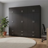 Dulap cu 6 usi, Athos, V24, Wenge, 240x42x240 cm - 1