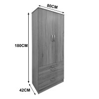 Dulap cu 6 usi, Athos, V24, Wenge, 240x42x240 cm - 6