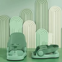Scaunel de baie pentru copii Little Mom Car Blue cu design pliabil, ergonomic, volan de sustinere, spatar ajustabil in 3 unghiuri diferite, fixare cu ventuze, dimensiune 38 x 28.5 x 30.8 cm - 7