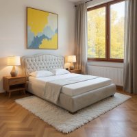 Pat tapitat Moritz cu somiera si lada depozitare 160x200 - 1